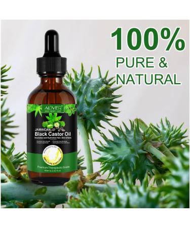 Jamaican Black Castor Oil Pure Cold Pressed Castor Oil for Eyebrows Eyelashes Hair Growth Nails and Skin with 1 Set of Eyebrow & Eyeliner Brushes 60ml - Buy Online on GoSupps.com