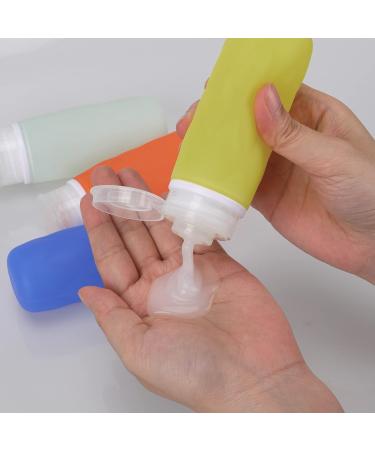 6-Pack FANERFUN Silicone Travel Bottles - TSA Approved Leak Proof 3oz Containers for Toiletries, Shampoo, Lotion, Conditioner - Blue - Buy Online on GoSupps.com