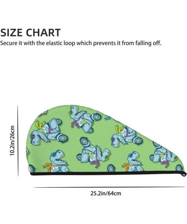 Motorcycle Riding Dinosaur Microfiber Hair Towel for Women - Super Absorbent Coral Velvet Quick Dry Wrap for Long Curly Thick Hair - International Shipping Available - Buy Online on GoSupps.com