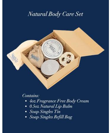 Hines+Young Natural Body Care Set | Fragrance Free Cream Lip Balm Soap Singles & Refill | Hydrate & Refresh | Ideal Gift for All Skin Types - Buy Online on GoSupps.com