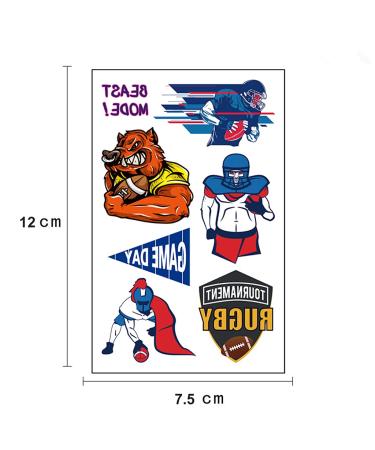60pcs Temporary Tattoos: Waterproof Body Art Stickers for Fan Games & Events - Football Designs for Boys, Girls, Men, Women - Party Favors & Scholl Rewards - 10 Sheets - Buy Online on GoSupps.com