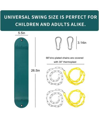66 Heavy Duty Swing Seat with Plastic Coated Chain - Green | Replacement Swing Set Accessories - Buy Online on GoSupps.com