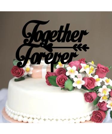 Together Forever Cake Cupcake Toppers Diamond Ring Bachelorettes Party Cupcake Topper for Engagement Jubilee Food Picks Cake Decorations Rustic Funny Bride And Groom Rustic Themed Acrylic Black Style-4 - Buy Online on GoSupps.com