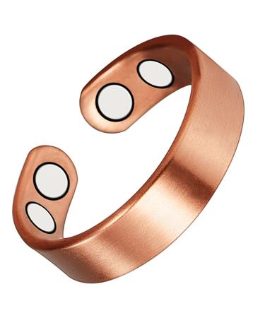 ENERCOPPEX 3500 Gauss Magnetring for women and men 99.99% pure copper magnetic ring classic graphic design including 4 magnets (A)