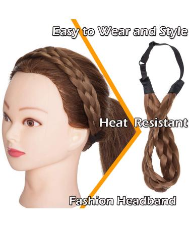 Silk-Co Women s Light Brown Braided Hair Band | Elastic 5-Strand Headband for Weddings & Vintage Styles | Hair Tie & Extensions 3.8cm Wide - Buy Online on GoSupps.com