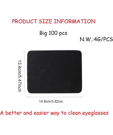 Buy 100PCS Microfiber Glasses Cleaning Cloth - Ideal for Glasses Phones Screens & Camera Lens (5.47x5.82 in) - Premium Quality & Soft Black Fabric - Buy Online on GoSupps.com