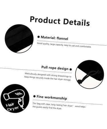 FOYTOKI 5 Pcs Hair Dryer Storage Bag Gym Holder Drawstring Bag Drawstring Bags S choir Black Flannel - Buy Online on GoSupps.com