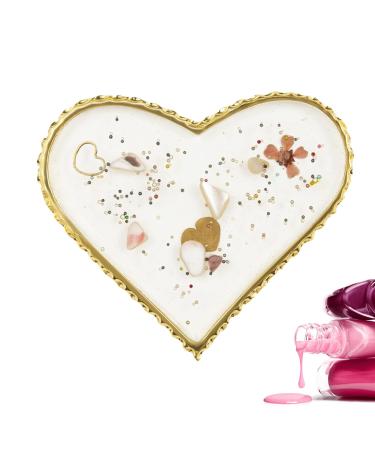 For nails | Makeup tablet | Resin tray with elegant gold edges for manicure practice home beauty studio girls and women