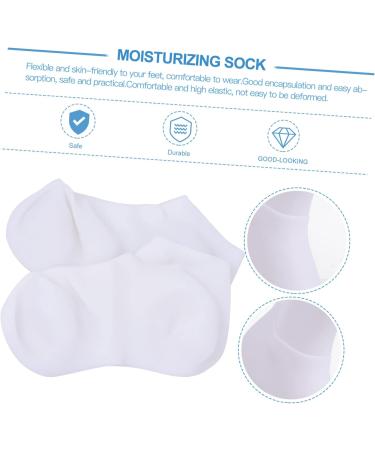 FOMIYES 1 Pair Protective Socks Pumps High Heels for Women Moisturizing Socks for Cracked Feet Dry Feet Foot Moisturizer Silicone Gel Heel Socks Sebs Cracked Socks Pedicure White Miss 19X12cm - Buy Online on GoSupps.com