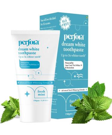 Teeth Whitening Toothpaste - 150g SLS Free Vegan-Friendly Gel for Kids & Adults No Artificial Sweeteners Fresh Mint Flavor - Made Safe Certified - Buy Online on GoSupps.com