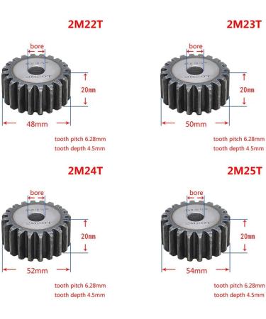 GatherTool 1 Piece #45 Stahl Metal Spur Gear - 2 Module Motor Rantle Wheel 10 to 25 Tooth Options (22 Teeth) - Buy Online on GoSupps.com