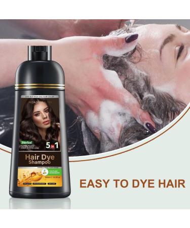  YUNZHIHUI 5-in-1 Color Shampoo with 5 Herbal Extracts Instant Natural Dye for White Hair Multifunctional Hair Dye Shampoo for Men and Women - 500ml (Purple) - Buy Online on GoSupps.com
