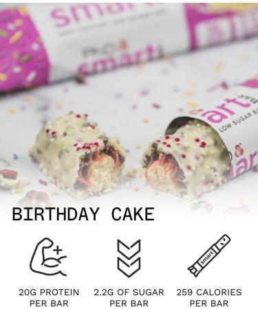 PhD Nutrition Smart Protein Bar Low Calorie Nutritional Protein Bars Protein Snacks High Protein Low Sugar 20g of Protein - Birthday Cake - Pack Of 12 - Buy Online on GoSupps.com
