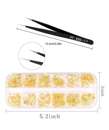 800+ Gold Nail Micro Caviar Beads & Charms Kit with Tweezers - 3D Nail Art Decorations & Accessories - Buy Online on GoSupps.com