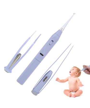 Smart Ears Cleaner Earpick Cleaner Tools Baby Kid Ear Cleaning Tools LED Light Flashlight Ear Cleaning Remover Tweezer Earpick Ear Wax Pick Remover Tool(Taro Lila 3-teiliges Set)