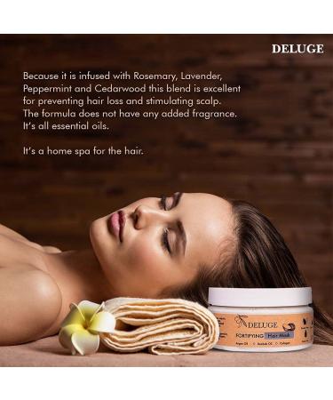 DELUGE Fortifying Hair Mask - Argan Oil Intensive Repair Treatment for Dry, Damaged, Chemically Treated Hair - All Natural, Organic, Vegan Formula with Coconut Oil & Baobab Oil - Buy Online on GoSupps.com