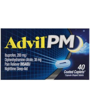 Advil PM 200 mg Coated Caplets 40 ea (Pack of 6)