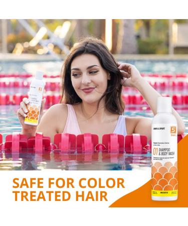Solpri Unscented Chlorine Swim Shampoo & Body Wash with Vitamin C - 8 Fl Oz - Buy Online on GoSupps.com