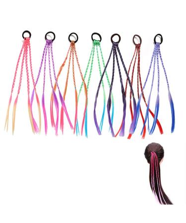 7 pieces of children synthetic hair part girl hair part band hair extension hair parts hair extension hair accessories colorful hair strands hair parts twist braid hair accessories for children and women