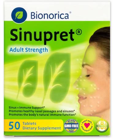 Sinupret Bionorica Sinus Immune Support Adult Strength - 50 Tablets - Pack of 1 - Buy Online on GoSupps.com