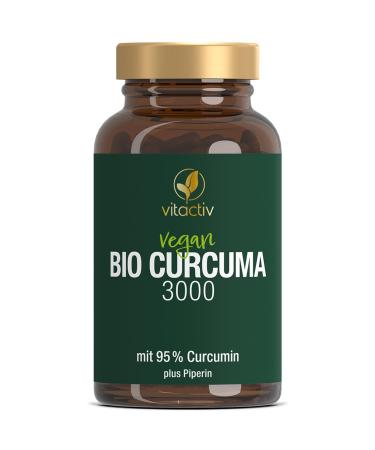 Vitaciv organic curcuma 3000 - Bio turmeric capsules high - curcuma extract with 95% curcumin - piperin for high bioavailability - without magnesium stearate vegan - 60 curcuma capsules (for 60 days) 60 pieces (1 Pack) - Buy Online on GoSupps.com