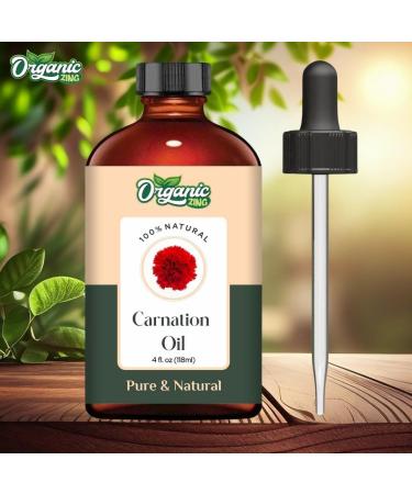 Organic Zing Carnation (Dianthus Caryophyllus) Oil | Pure & Natural Essential Oil for Skincare Aroma & Diffuser - 118ml/3.99fl oz - Buy Online on GoSupps.com