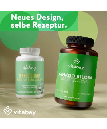 Vitabay Ginkgo Biloba 6000 mg - 540 Capsules | 24% Flavone & 6% Lactone | High-Quality & Lab-Tested | 3 Pack - Buy Online on GoSupps.com