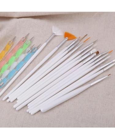 Glamza 20pc Nail Art Design Gel Painting Dotting Pen & Brush Set Manicure Pedicure Kit - Buy Online on GoSupps.com