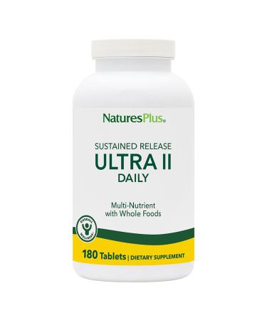 NaturesPlus Ultra II Multivitamin Sustained Release - 180 Vegetarian Tablets - Daily Whole Food Vitamin & Mineral Supplement for Overall Health - Natural Energy Booster - 180 Servings