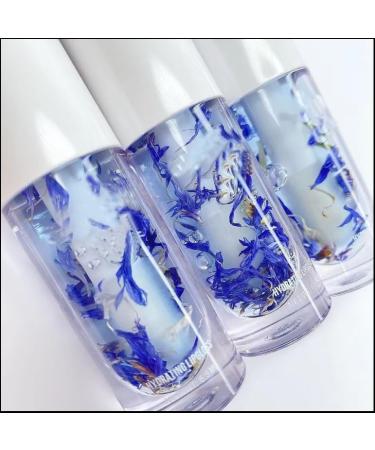 Dry Flower Free Shimmer Liquid Lip Gloss - Long-Lasting Vegan Cruelty-Free - Delphinium Blue