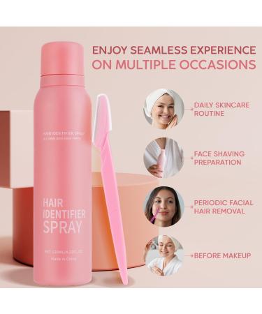 Hair Identifier Spray for Face Shaving: Dermaplane Spray and Razor Set - Identifying Fine Hair Peach Fuzz and Moisturizing Skin Before Dermaplaning 4.23 Fl Oz - Buy Online on GoSupps.com