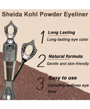 Sheida Powder Eyeliner Sheida Eyeliner Sheida Liner Handmade 100% Natural Eyeliner in Powder Form Long-Lasting Liner Arabic Intense Color Smudge-Proof(BLUE) - Buy Online on GoSupps.com