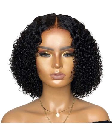 Lace Front Human Hair Wig Middle Part Curly Lace Closure Wig Short Wigs