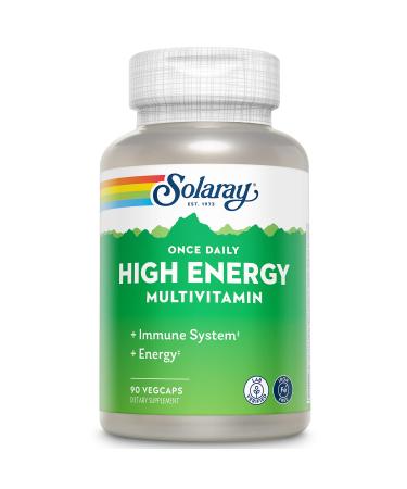 SOLARAY Once Daily High Energy Multivitamin Iron Free | Complete Multi w/ Whole Food & Herb Base | Non-GMO | 90 VegCaps