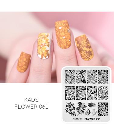 KADS Nail Stamping Plate Set - French Summer Flower Flamingo Rose Design with Stamper and Scraper - Buy Online on GoSupps.com