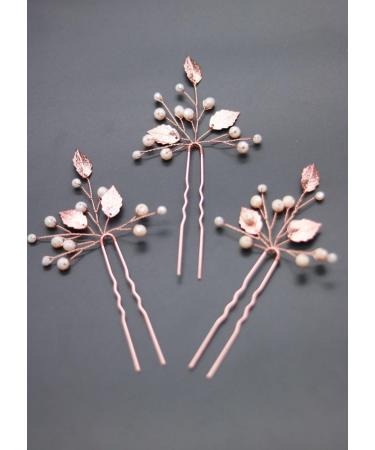 Gracewedding Bridal Rose Gold Crystal Hair pins Women Headpiece Wedding Hair Accessories-Bridal Hair Accessories Vintage Wedding Hair Jewelry for Party and Evening - Buy Online on GoSupps.com