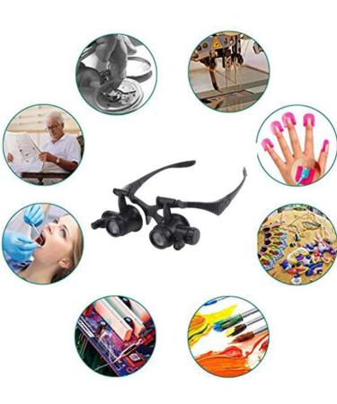 Magnifying Glass Head-Mounted with Light Bracket Magnifier with 2 LEDs Professional Jeweler 's Loupe Light are Interchangeable 8 Replaceable Lenses 2.5X 4X 6X 8X 10X - Buy Online on GoSupps.com