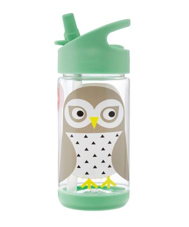 3 Sprouts Water Bottle   Kids Small 12oz. Plastic Spout Water Bottle Owl 1 Count (Pack of 1)