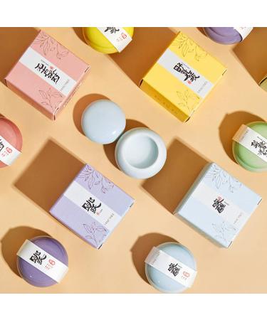 Solid Perfume Floral Scent Fragrance All Natural Ancient Chinese Craftsmanship for Women Girls Travel Friendly with Ceramic Jar (Yellow) - Buy Online on GoSupps.com