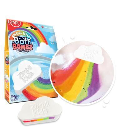 Large Cloud Rainbow Bath Bomb from Zimpli Kids Magically Creates Multi-Colour Special Effect Birthday Gifts for Boys & Girls Pocket Money Toys for Children Vegan Friendly & Cruelty Free Strawberry Large
