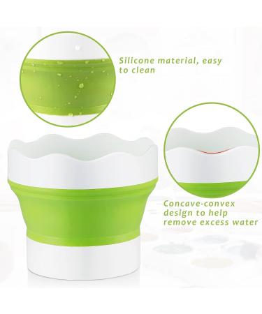 Fivtyily Portable Collapsible Paint Brush Washer with Holder - Green | Perfect for Watercolor, Acrylic, Oil Painting - Buy Online on GoSupps.com