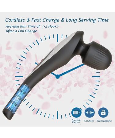 Roysmart Cordless Electric Handheld Vibrating Massager - Deep Tissue Muscle Massager for Neck, Back, Shoulder, Foot - Portable Seven Wand Massager for Full Body Relief - Buy Online on GoSupps.com