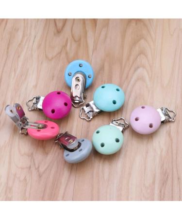Furu Universal Clip Set - 5 Metal & Wood Pacifier Clips for Infants | Sweet Durable Holder for Baby Soothers - Buy Online on GoSupps.com