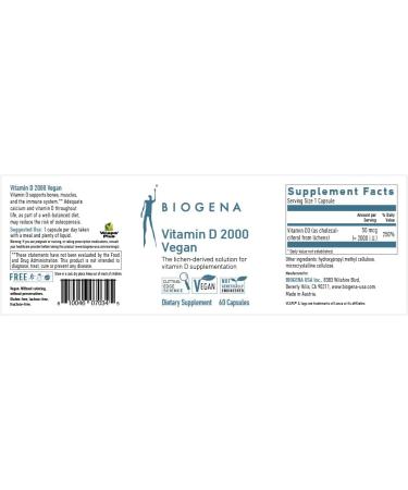 BIOGENA Vitamin D 2000 - 60 capsules - Buy Online on GoSupps.com