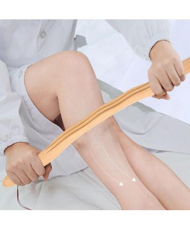 Massage Stick Roller - Ergonomic 3-Slots Wave Handle Wood Scratching Stick for Abdomen & Waist | International Shipping - Buy Online on GoSupps.com