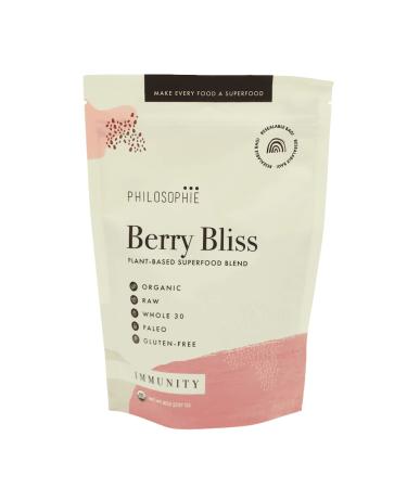 Philosophie Berry Bliss Organic Vegan Superfood Powder Blend, 8 oz. Low Carb, Gluten & Caffeine Free, USDA Certified