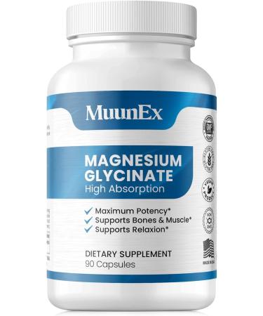 Magnesium Glycinate 2,500mg | 275mg Elemental Magnesium Supplement, Muscle, Nerve, Bone and Heart Support - Gluten Free, Non GMO - 90 Vegan Capsules - Buy Online on GoSupps.com