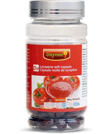 AIHIYO Lycopene Soft Capsule, 100mg Tomato Supplement Extract, Organic Complex Formula, 500mg Per Tablet, 100 Count