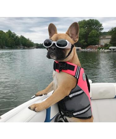 Vivaglory Adjustable Dog Life Jacket - Neon Pink Durable & Safe Buoyancy for Medium Dogs (Chest 56-64 cm) - Buy Online on GoSupps.com