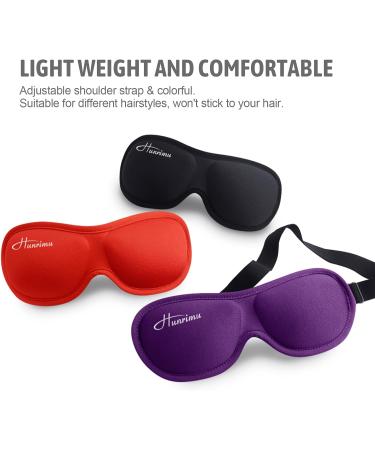 Hunrimu 3D Sleep Mask for Women Men - Eye Covers for Sleeping, Travel, Yoga, Nap - Black - Buy Online on GoSupps.com